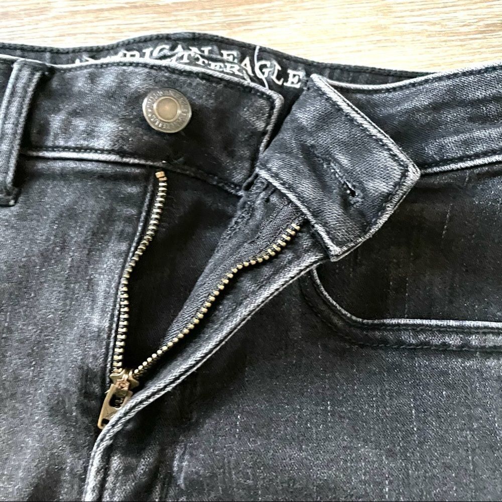 American eagle outfitters black super stretch hi rise shortie - Picture 4 of 11